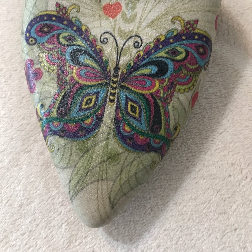 Goby butterfly 🦋 hand made ballerina flats rose gold straps Sz 39= 8